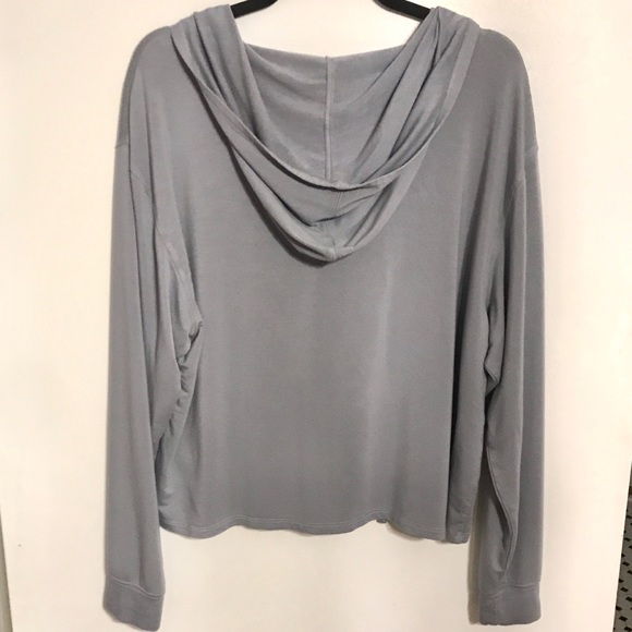 EXPRESS ONE ELEVEN Lace-Up Cropped Hoodie - Picture 2 of 5